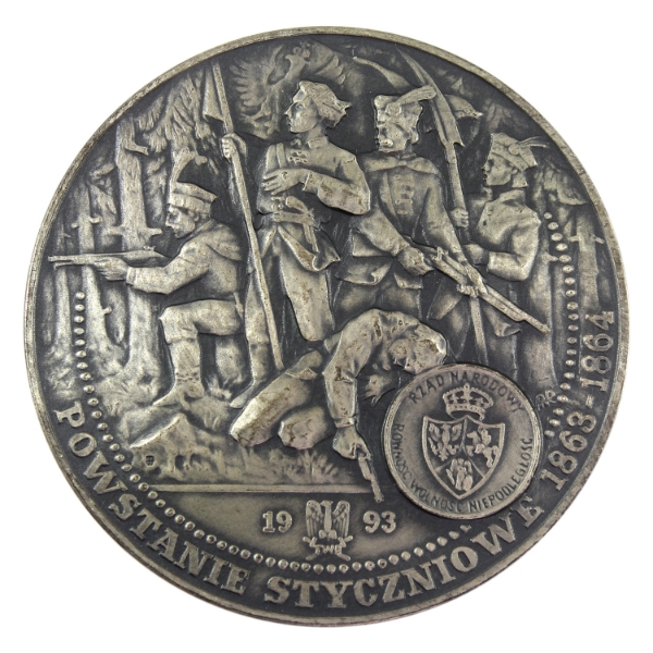 Poland 1993 Gen. Romuald Traugutt January Uprising 1863-1864 138g-Silver Plated Bronze, 70mm