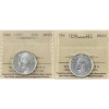 Image 1 : 25-cent 1937 & 1944 ICCS MS64. 2pcs.