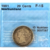 Image 1 : Newfoundland 20-cent 1881 CCCS F15