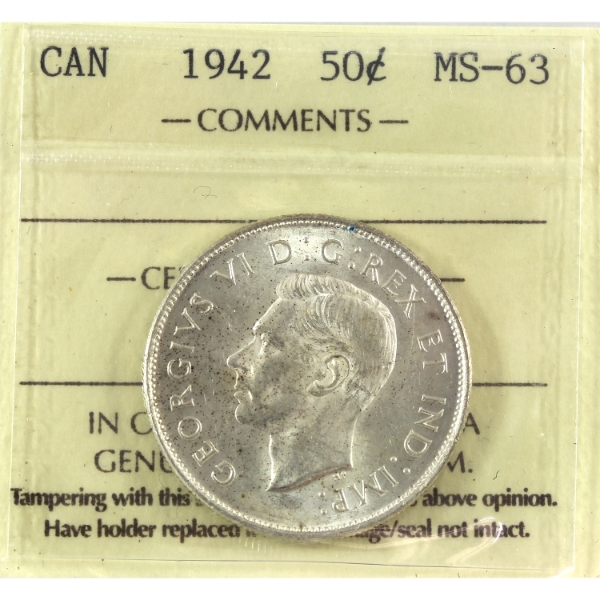 50-cent 1942 ICCS MS63
