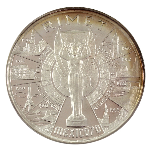 Republic of Equatorial Guinea Silver 1970 200 Pesetas 1970 FIFA World Cup Fine Silver Coin 
