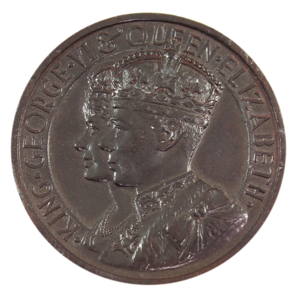 Great Britain 1937 King George VI & Queen Elizabeth Medal 49.4g-Copper Iridium Alloy, 49mm