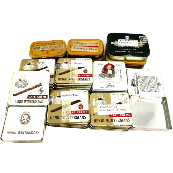 Bulk Collection of 27x Assorted Empty Tobacco & Cigar Tins. 27pcs