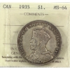 Image 1 : Silver $1 1935 ICCS MS64