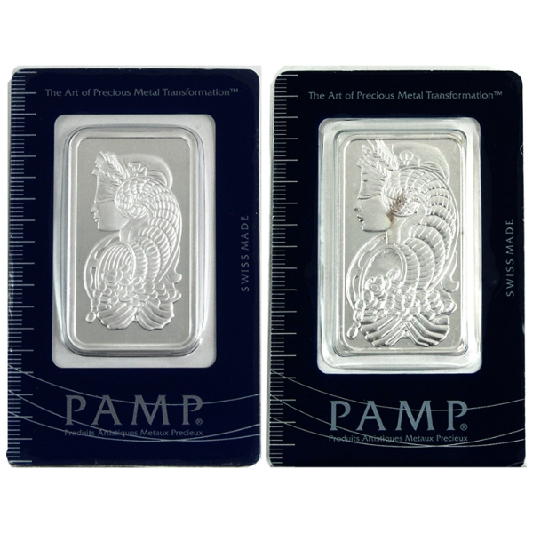 2x 1oz PAMP Suisse Lady Fortuna .999 Fine Silver Bars. 2pcs (Tax Exempt)