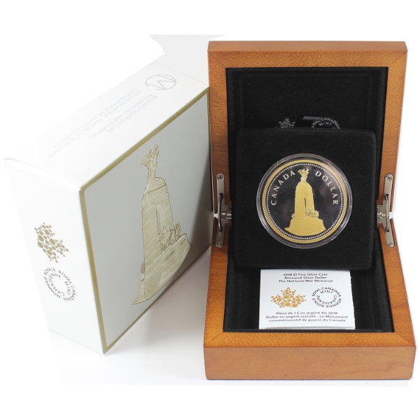 2018 $1 Renewed Silver Dollar: The National War Memorial .9999 Fine Silver Coin (Tax Exempt)