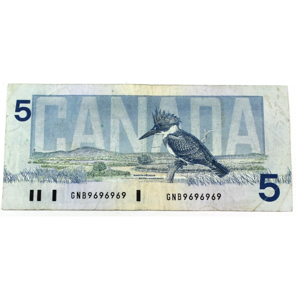 RADAR BC-56b-N1-ii 1986 $5 2 Digit RADAR Circ. Thiessen-Crow SN: GNB9696969