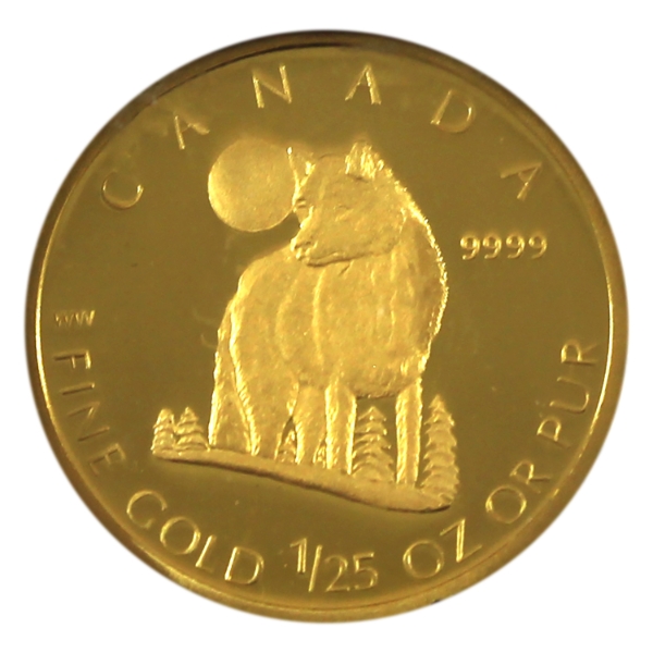 1/25oz 2007 50-cent The Wolf .9999 Fine Gold Coin (Tax Exempt)