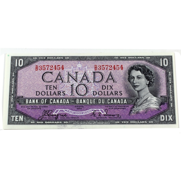 BC-32a 1954 $10 Devil's Face UNC (MS60) Coyne-Towers SN: D/D3572454