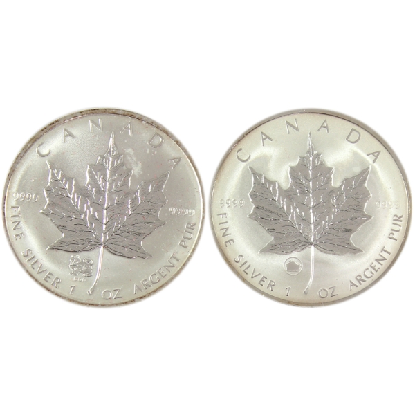 2x 2006 & 2009 $5 SML .999 Fine Silver Coins w/ Zodiac Privy Marks. 2pcs. (Tax Exempt)