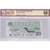 Image 1 : BC-58a 1991 $20 BCS GEM UNC66 Original, Thiessen-Crow SN: ESG1155419 