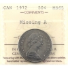 Image 1 : 50-cent 1972 Missing A ICCS MS65