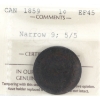 Image 1 : 1-cent 1859 Narrow 9; 5/5 ICCS EF45