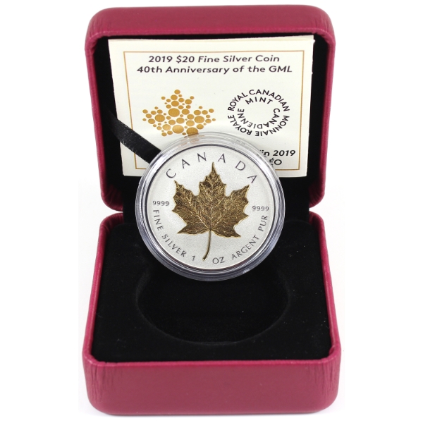 2019 $20 40th Anniversary of the GML 1oz .9999 Fine Silver Coin (Tax Exempt)