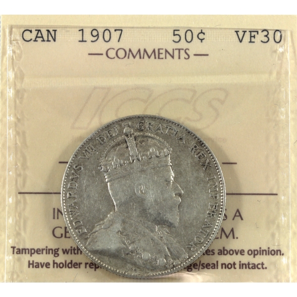 50-cent 1907 ICCS VF30