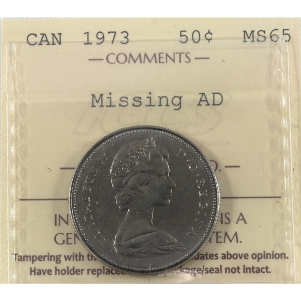 50-cent 1973 Missing AD ICCS MS65