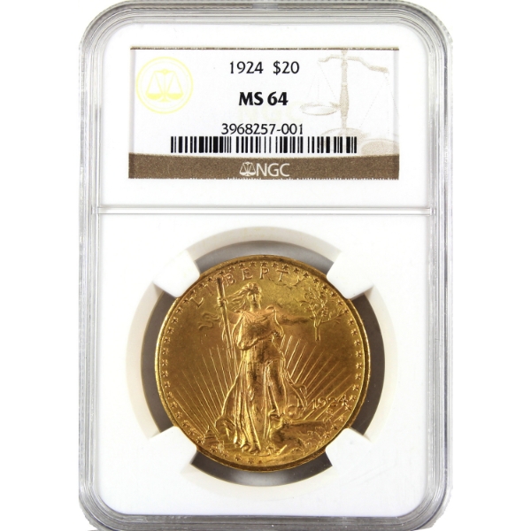 USA Gold 1924 $20 Double Eagle NGC MS64 