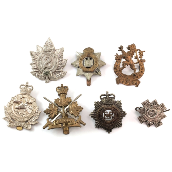 Group Lot of 7x Canadian Army Cap Badges in Excellent Condition