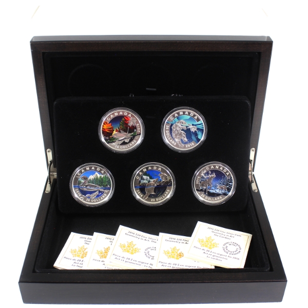 2016 $20 Geometry In Art 5-coin Set in Deluxe Box (Tax Exempt)