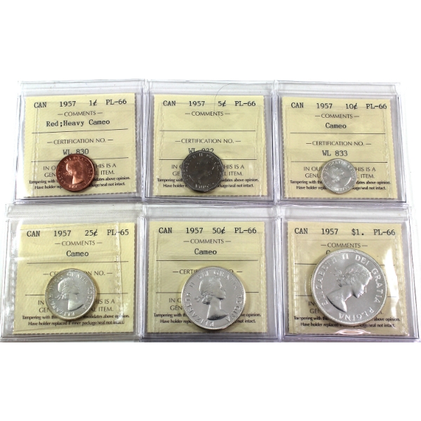 1957 PL Set ICCS PL65 to PL66. 6pcs