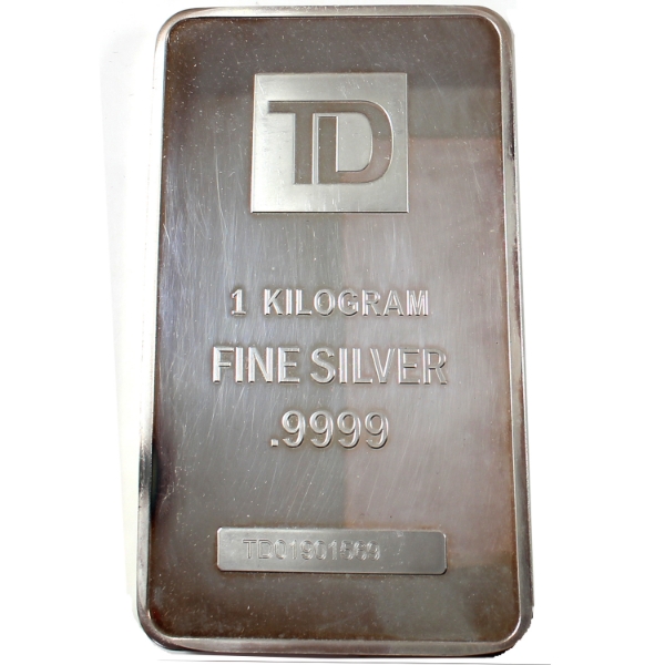 Kilo TD Bank .9999 Silver Bar, SN: TD01901569