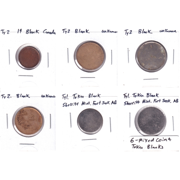 Blank Planchets: 3x Different Types. 6pcs