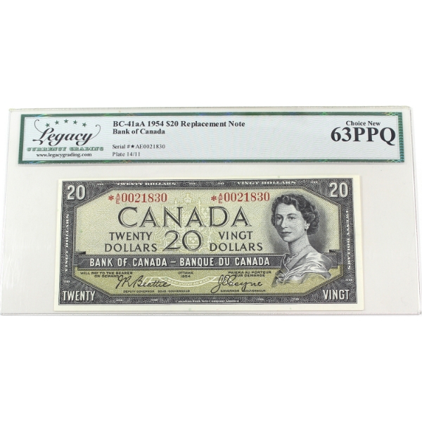 BC-41aA 1954 $20 *A/E Replacement Legacy CUNC63 PPQ Beattie-Coyne SN: *A/E0021830