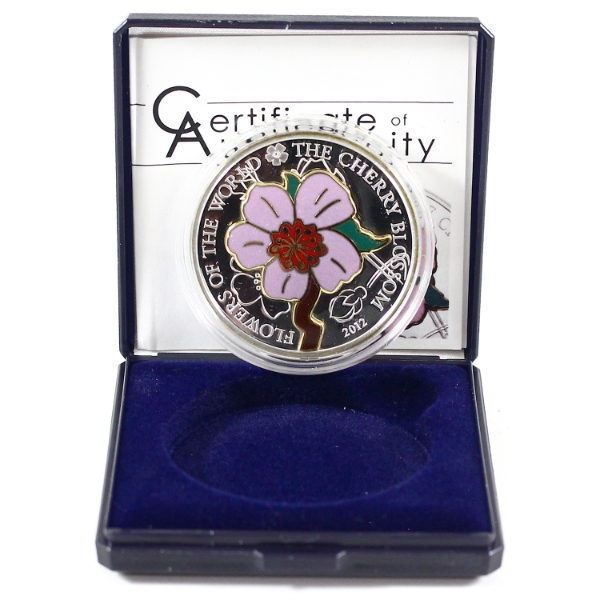 Cook Islands 2012 $5 Flowers of the World - Cherry Blossom 25g Fine Silver Coin (Tax Exempt)