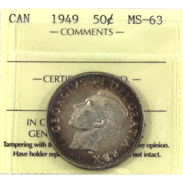 50-cent 1949 ICCS MS63