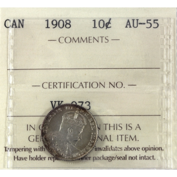 10-cent 1908 ICCS AU55