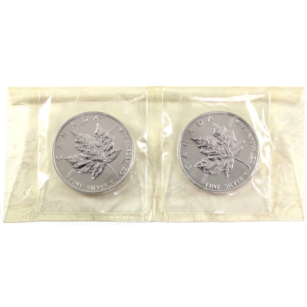 2x 1oz 1999 $5 SML .9999 Fine Silver in Sealed Sheet. 2pcs (Tax Exempt)