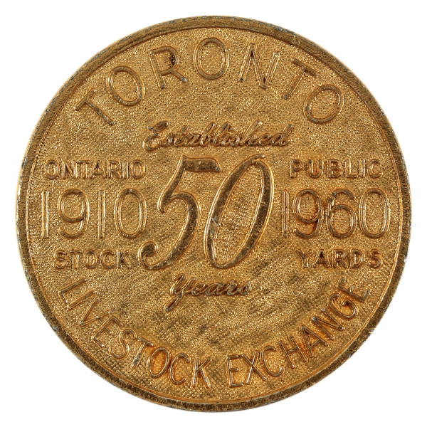 Toronto 1960 National Livestock Exchange of Canada Competition Medallion , 39mm
