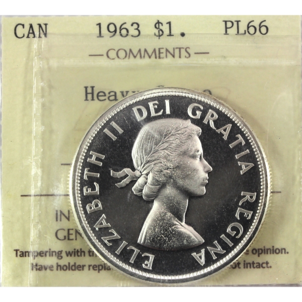 Silver $1 1963 ICCS PL66 Heavy Cameo