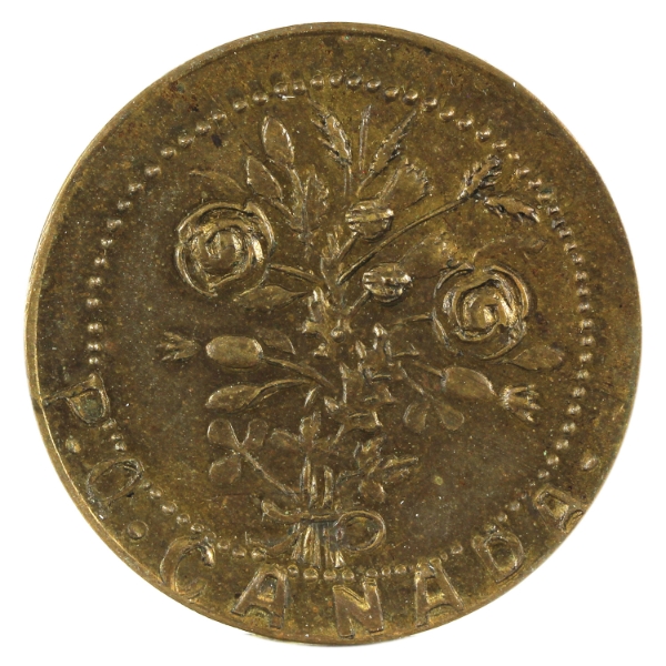 Thomas Church 1892 Louis Laurin Pointe Gatineau General Merchant Establi. Brass Token UNC Bow 42-47