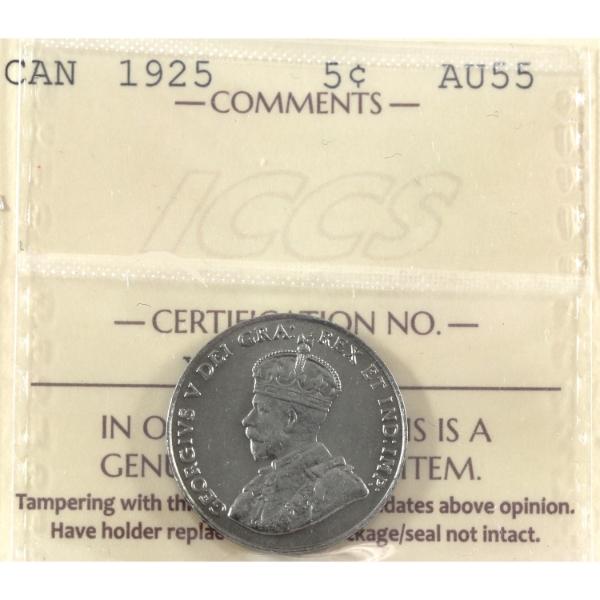 5-cent 1925 ICCS AU55