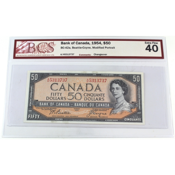 BC-42a 1954 $50 BCS EF40 Beattie-Coyne Changeover SN: A/H5313737