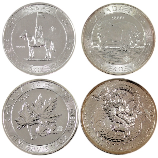 5.75oz Lot Total! 2016 & 2020 Assorted .9999 Fine Silver Rounds. 4pcs. (Tax Exempt)