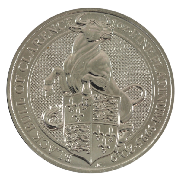 Great Britain Platinum 2019 100 Pounds Black Bull of Clarence 1oz .9995 Fine Platinum Coin