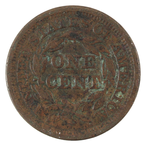 USA 1847 1-cent EF (corrosion)