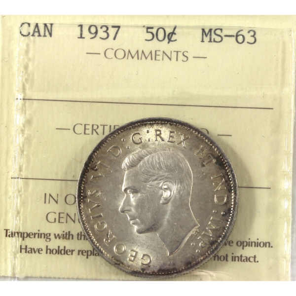 50-cent 1937 ICCS MS63