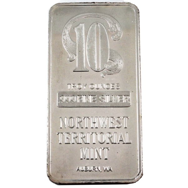 10oz Northwest Territorial Mint .999 Fine Silver Bar (Tax Exempt)