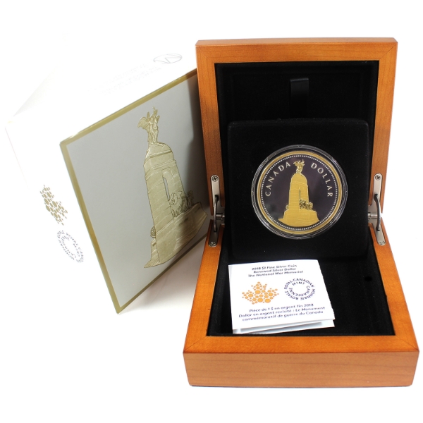 2018 $1 Renewed Silver Dollar: The National War Memorial 2oz .9999 Fine Silver (Tax Exempt) 