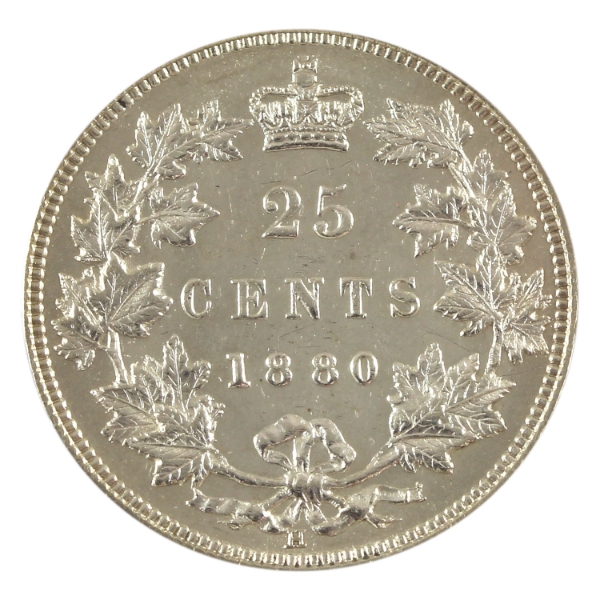 25-cent 1880H Narrow 0 AU-UNC
