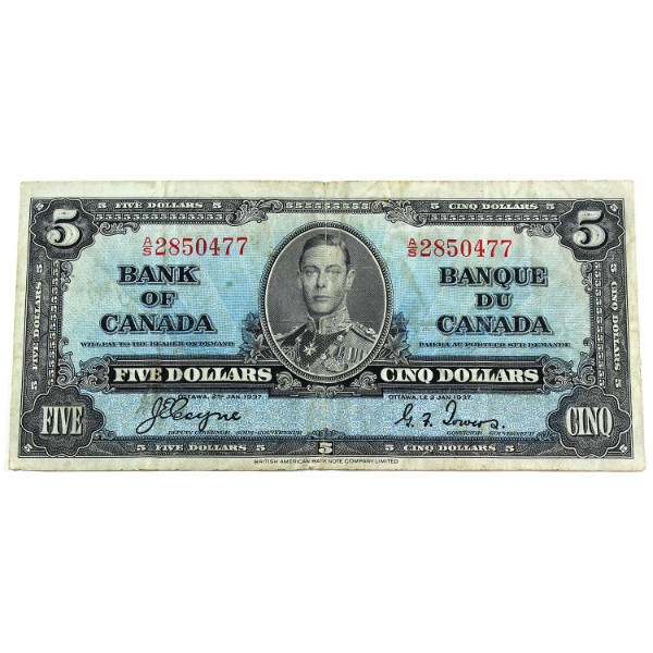 BC-23c 1937 $5 Coyne-Towers SN:A/S2850477