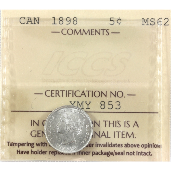 5-cent 1898 ICCS MS62