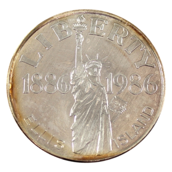 1oz USA 1986 Ellis Island .999 Fine Silver Round (Tax Exempt)