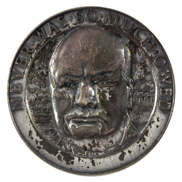 Great Britain N.D. Winston Churchill Battle of Britain Medal 74g-Sterling Silver, 51mm