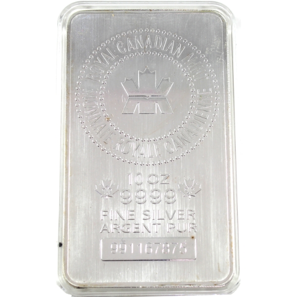 10oz RCM .999 Fine Silver Bar (Tax Exempt)