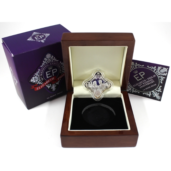 Tokelau 2017 $1 70th Wedding Ann. of Queen Eliazbeth II & Prince Phillip .999 Fine Silver Coin