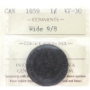 Image 1 : 1-cent 1859 Wide 9/8 ICCS VF30